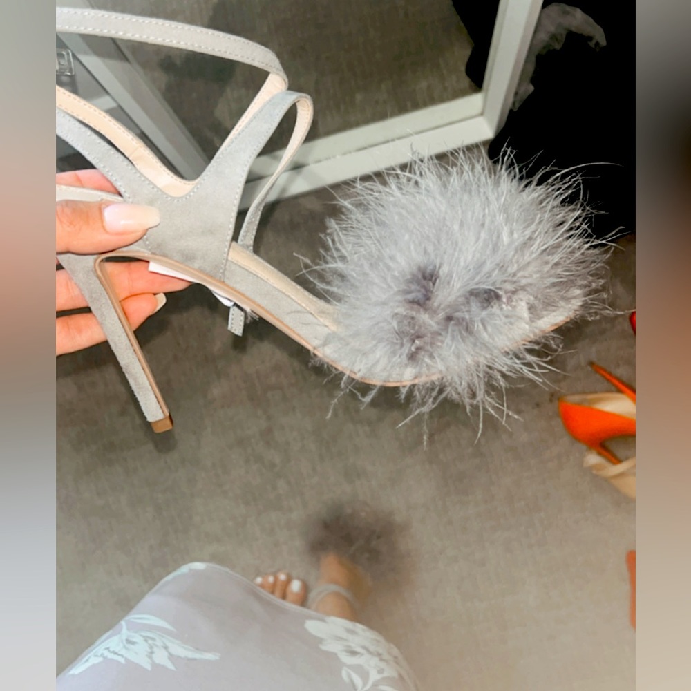 7.5 gray Reine topshop fluffy heels